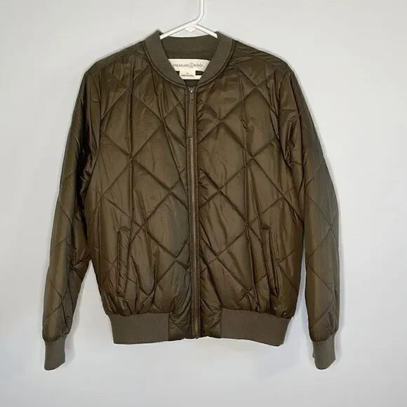 Treasure & Bond Army Green Quilted Coat - Picture 1 of 5